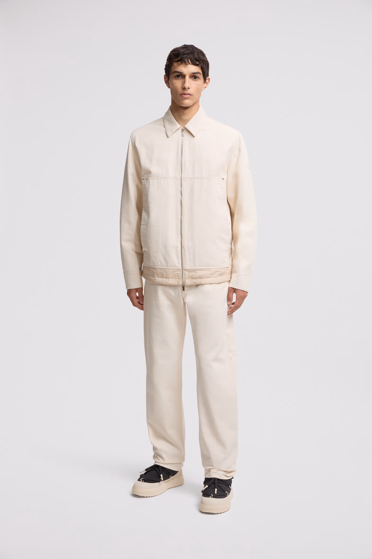 Ormoy Denim Down Shirt Jacket Men White Ivory Moncler 0